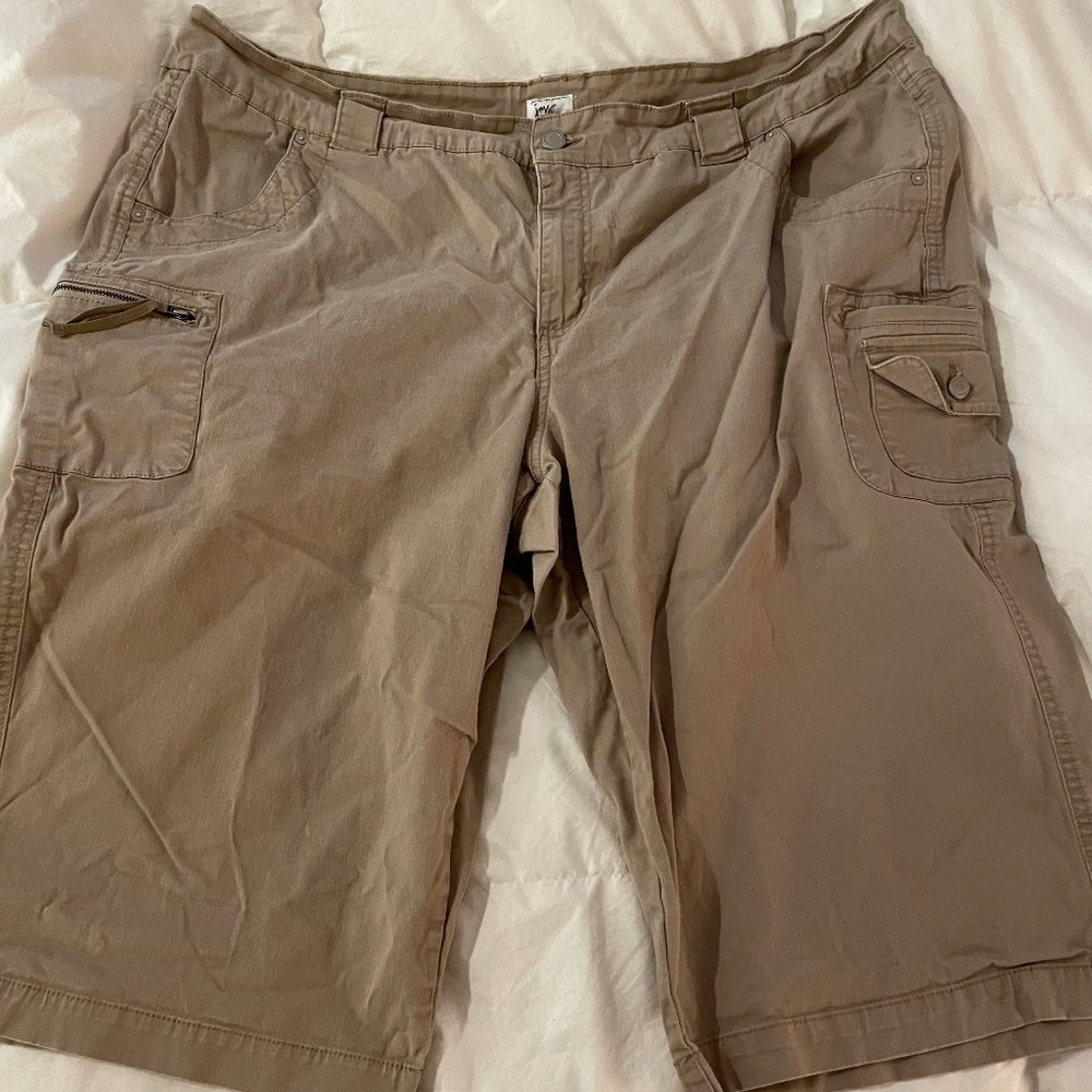 Just My Size Capri Shorts Khaki Tan Size 26